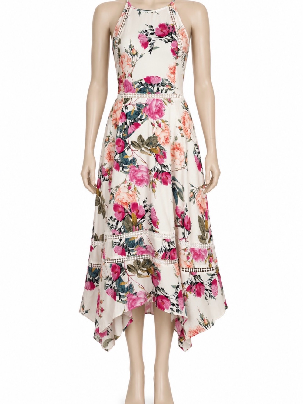 ANTONIO MELANI White Dress with Pink Floral Print